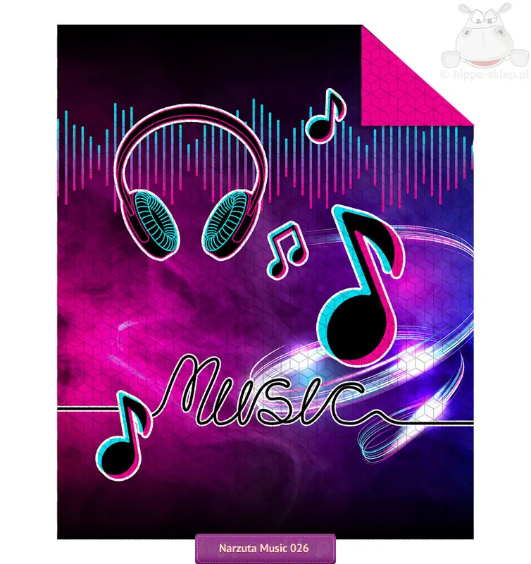 Nakrycie na łóżko z motywem muzycznym K 026