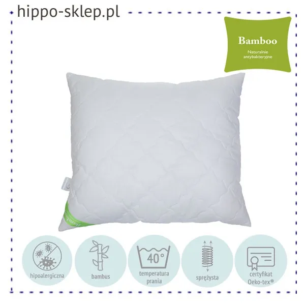 Duża poduszka bambusowa 70x80 Bamboo, Poldaun, 5903753005306