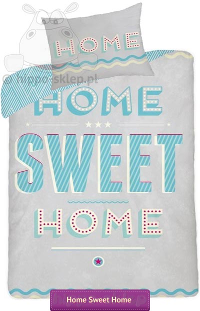 Miętowo-szara pościel Home Sweet Home 5710756012114 Jerry Fabrics