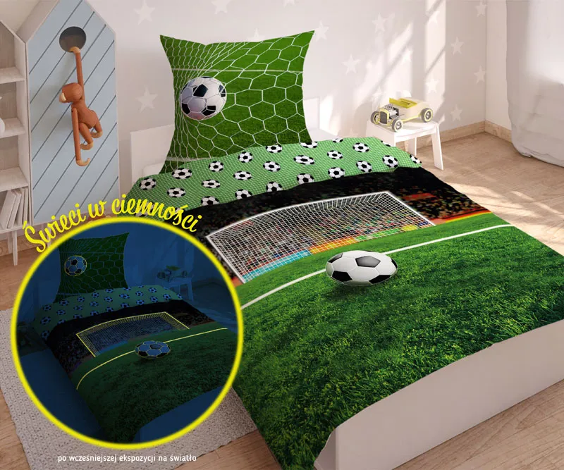 Pościele ze stadionem sportowym z elementami świecącymi w ciemności 120x160