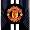 Ręcznik Manchester United 75x150, czarno biały w pasy