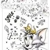 Biała pościel Tom i Jerry z napisami 140x200