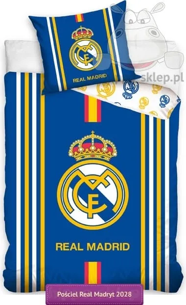 Real Madryt niebieska pościel w pasy 140x200