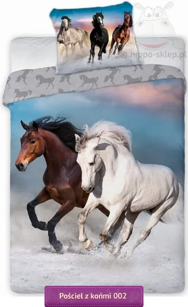 Pościel z końmi 140x200, 150x200, 160x200, 100% bawełna