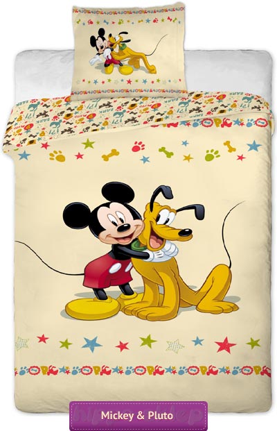Pościel dla dzieci Mickey i Pluto Disney 140x200 Jerry Fabrics