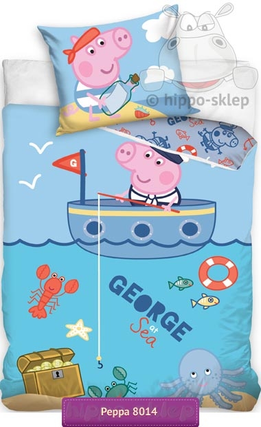 Pościel do łóżeczka Świnka George na łódce 100x135