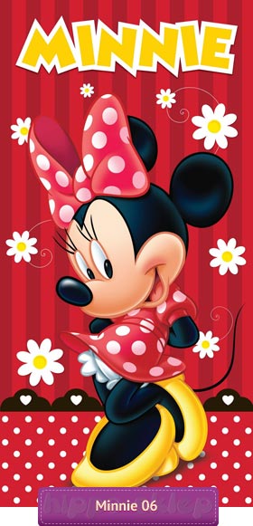 Duży ręcznik plażowy Disney Minnie Mouse 06, czerwony, Jerry Fabrics