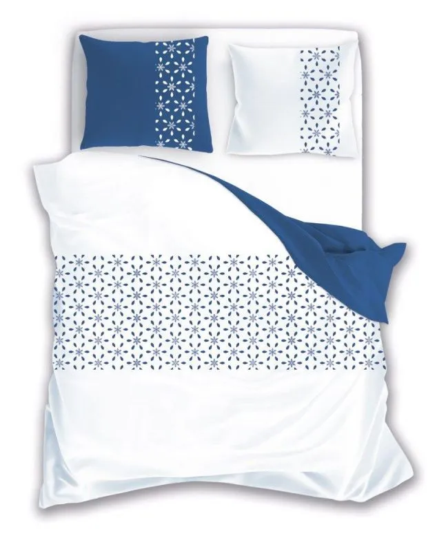 Pościel norweska Scandic biało-niebieska 160x200, 150x200 lub 140x200