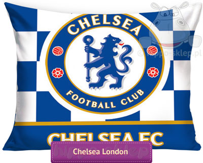 Duża poszewka Chelsea CFC 70x80 cm, niebiesko-biała