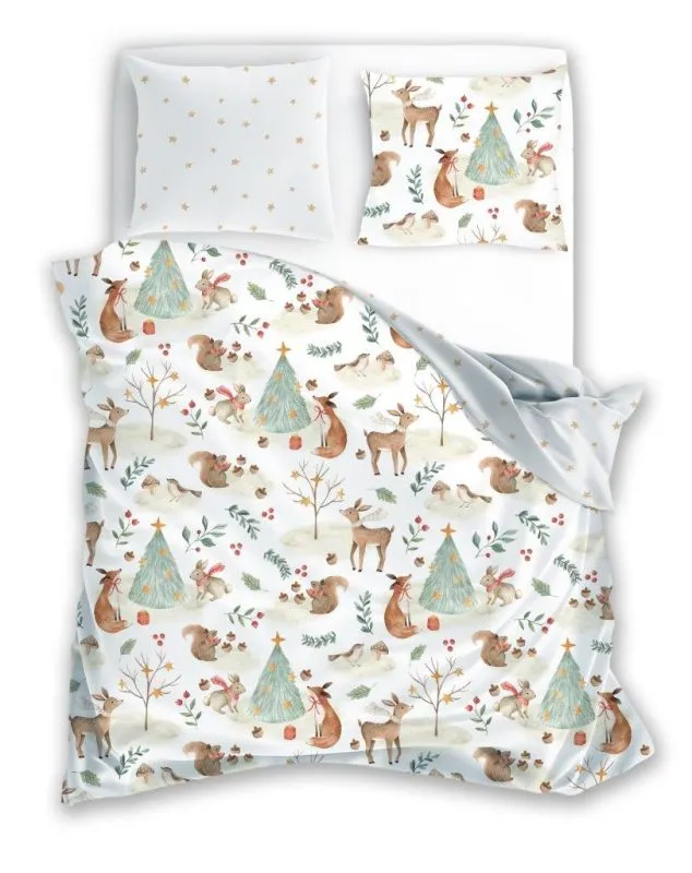 Pościel świąteczna ze zwierzątkami 160x200 i 150x200