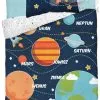 Świecąca w ciemności pościel z planetami - kosmos 140x200 cm