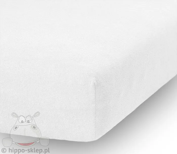 Białe prześcieradło frotte z gumką 80x160, 90x120, 140x200