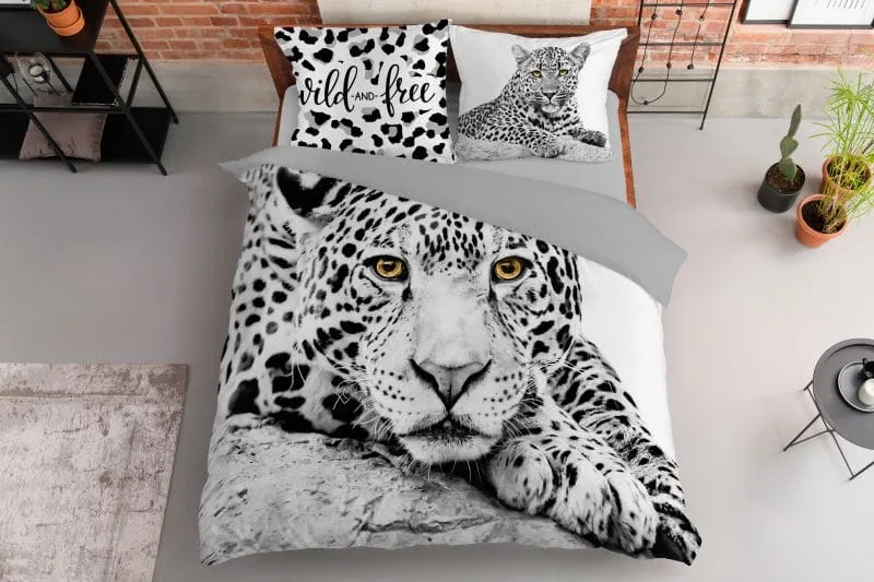 Pościel lampart śnieżny, Holland natura 220x200 lub 200x200