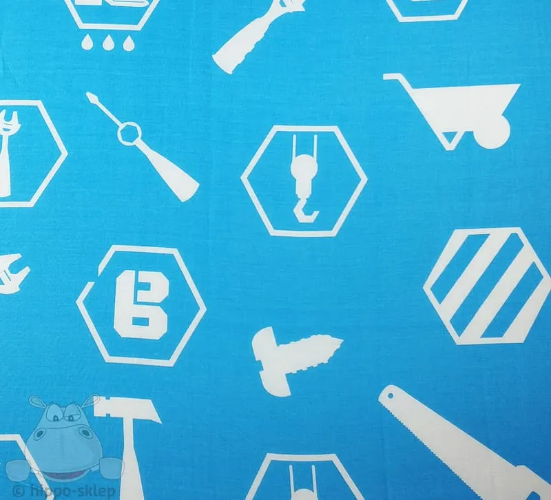 Prześcieradło Bob Budowniczy 140x200, niebieskie