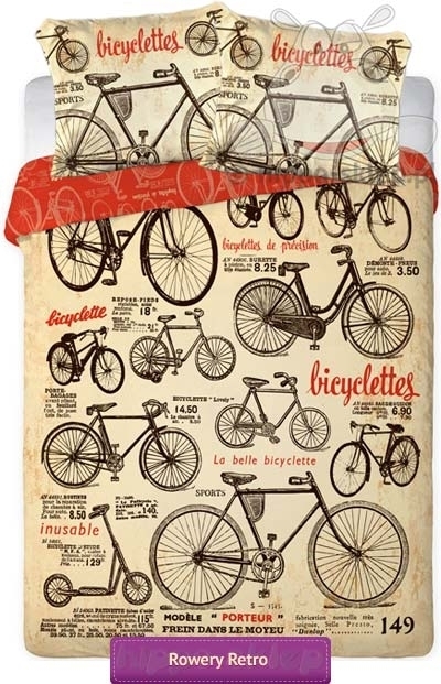 Pościel rowery dla nastolatków 160x200 + 2x 70x80