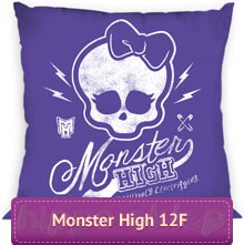 Fioletowa powłoczka Monster High logo 40x40 cm