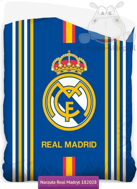 Narzuta Real Madryt z herbem 140x200 niebieska