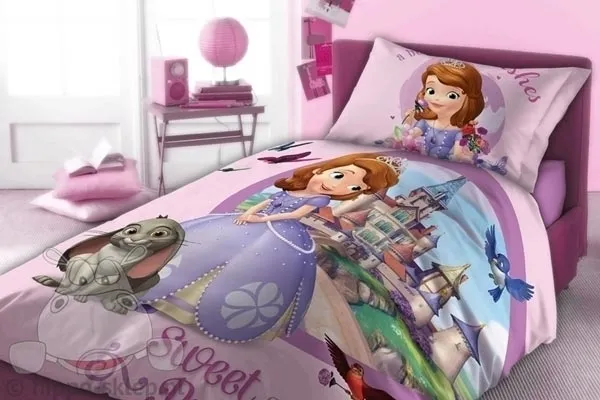 Pościel dla dzieci jej wysokość Zosia 160x200 i 150x200 i 140x180 fioletowa