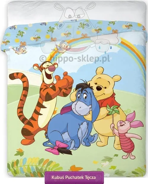 Dziecięca narzuta pikowana z Kubusiem Puchatkiem 160x200
