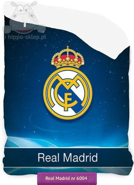 Narzuta Real Madryt 140x200 błękitna