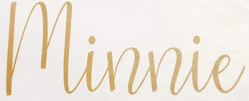 Złoty nadruk na pościeli z Minnie Mouse