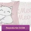 Poszewka z kotką różowo-biała w kropeczki Mayamoo