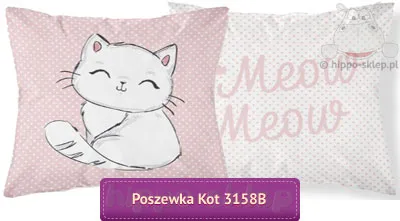 Poszewka z kotką różowo-biała w kropeczki Mayamoo