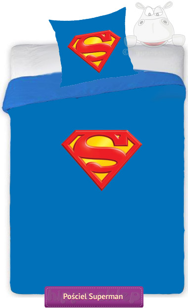 Pościel Superman 710-099  140x200 + 40x40 cm, niebieska