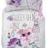 Pościel Littlest Pet Shop Minka i Zoe 140x200, biała