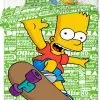 Pościel z Bartem Simpsonem na deskorolce zielona 140x200 lub 135x200