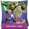 Mała poszewka Star Wars Yoda 40x40 cm, fioletowa