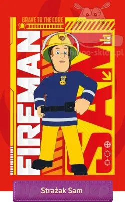 Mały, dziecięcy ręcznik do rąk ze Strażakiem Samem 40x60 cm,czerwony