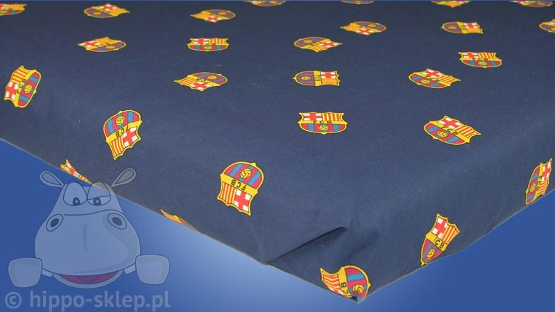 Prześcieradło FC Barcelona FCB 03 niebieskie 100% bawełna