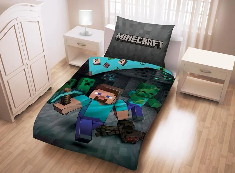 Bawełniane pościele z postaciami z Minecrafta 135x200 dla chłopców