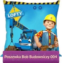 Poszewka Bob Budowniczy 40x40, żółto-niebieska