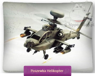 Duża poszewka z helikopterem wojskowym 70x80 lub 50x80, biała