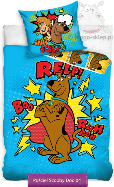 Pościel Scooby Doo i Kudłaty 140x200 i 160x200, niebieska