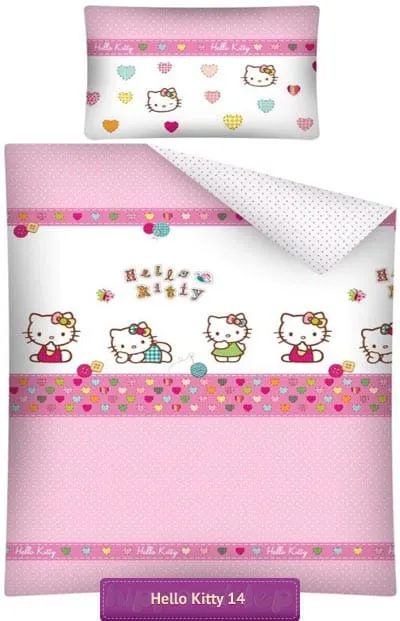 Różowa pościel do łóżeczka Hello Kitty HK14, Detexpol