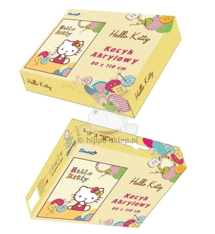 Koc akrylowy Hello Kitty 03B w opakowaniu