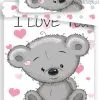 Pościel z misiem I love you 140x200, biała