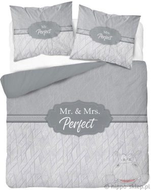 Pościel Mr & Mrs perfect szara