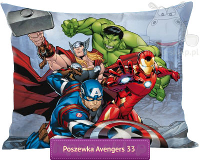 Duża, bawełniana poszewka Avengers 70x80, kolorowa