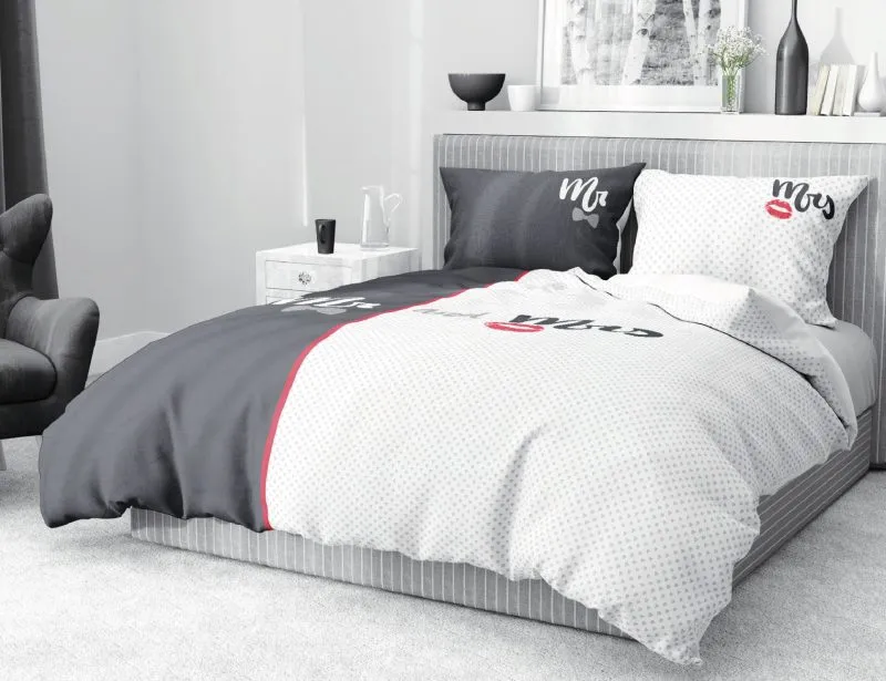 Pościel Mr & Mrs dla dorosłych 200x200 cm