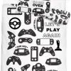 Pościel z gamepadami do konsoli Xbox / PS / retro 160x200, czarno biała