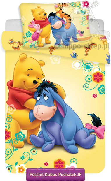 Pościel Kubuś Puchatek i Kłapouchy Disney Baby 135x100,130x90 lub 90x120, żółta