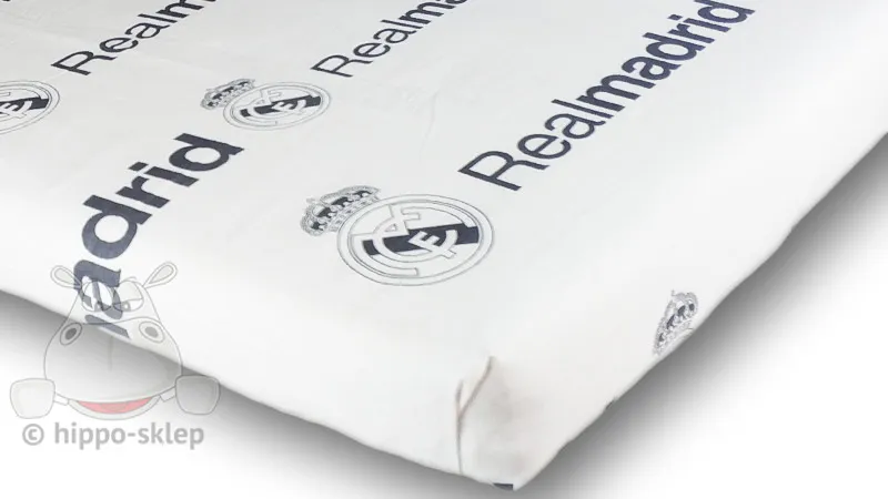 Bawełniane prześcieradło Real Madryt 140x200 białe