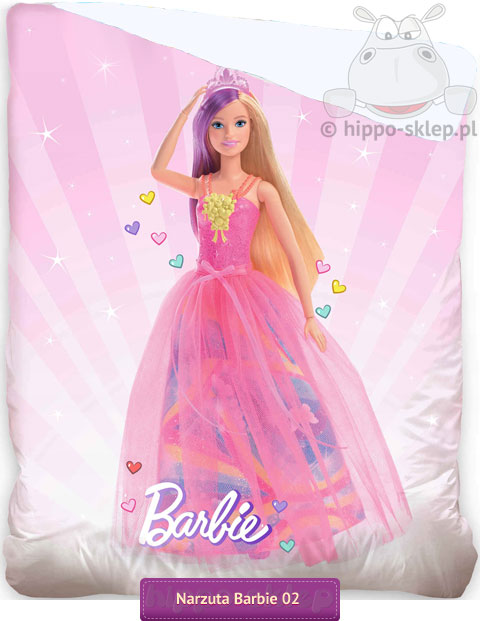 Rózowa narzuta z Barbie 140x195 cm