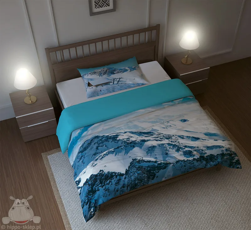 Pościel z górami w śniegu 160x200 lub 150x200