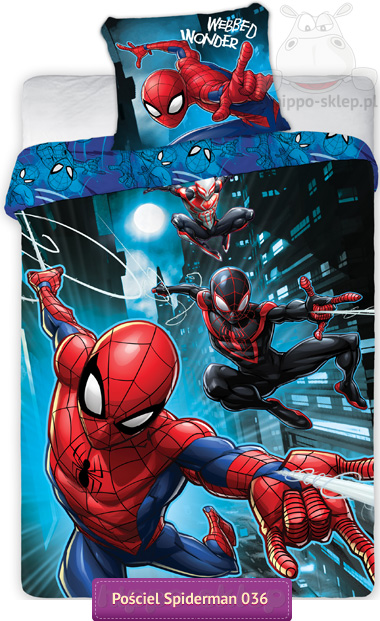 Pościel Spiderman Marvel 140x200, 150x200, 160x200, niebieska
