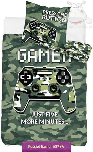 Pościel gamer świecąca w ciemności 140x200, zielona